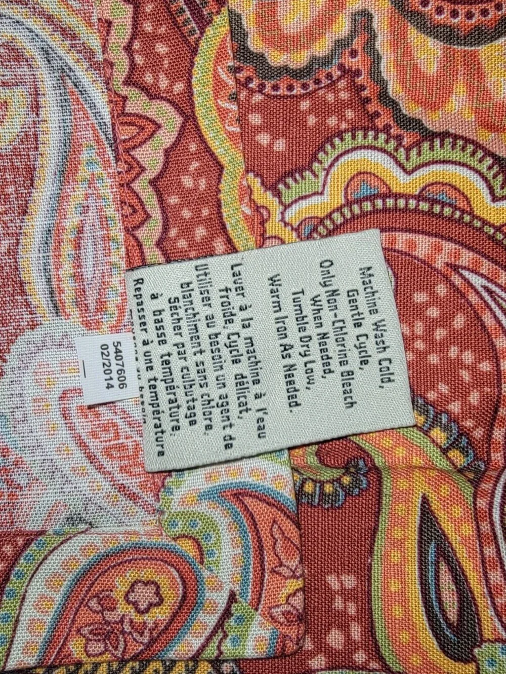 Pottery Barn 20X20 Napkins #4 Set Cotton Linen Red Paisley